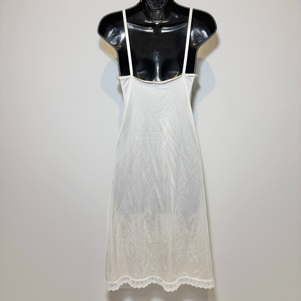 Vintage Coquette Full Slip Lace Trim Antron III Ballet Nylon Bridal Ivory - Picture 2 of 12